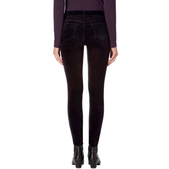J Brand Zion Mid-rise Skinny in Blackberry Stretch Velvet Button Pants Size 30 - Picture 4 of 13